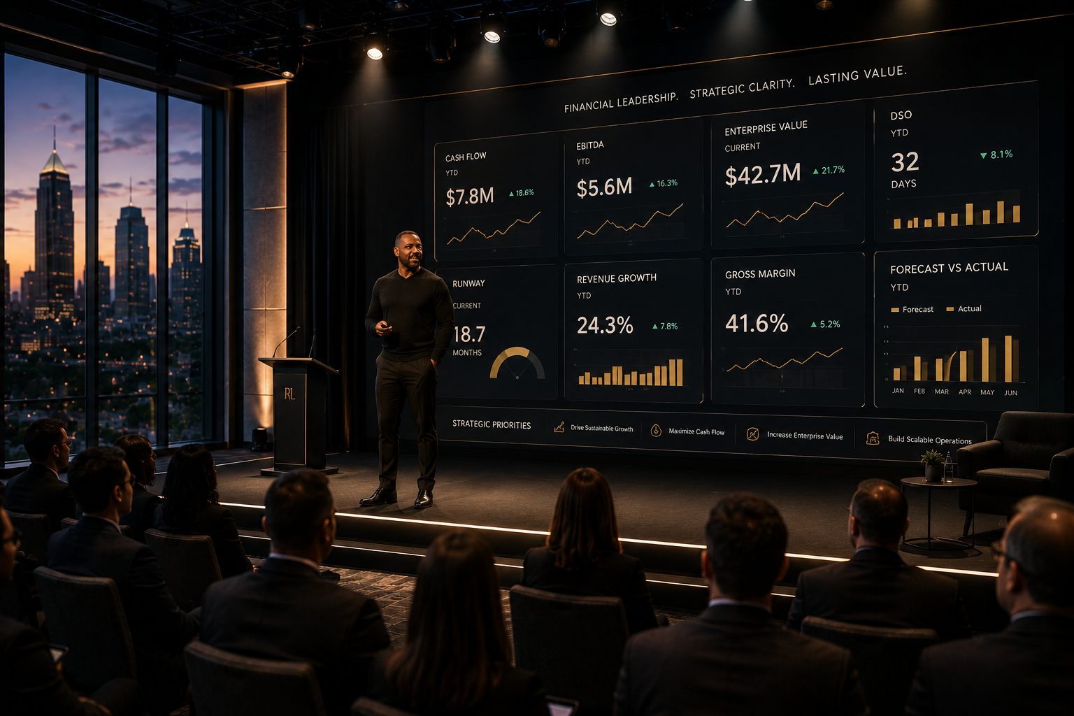 Randy Clinkscale presenting to an audience
